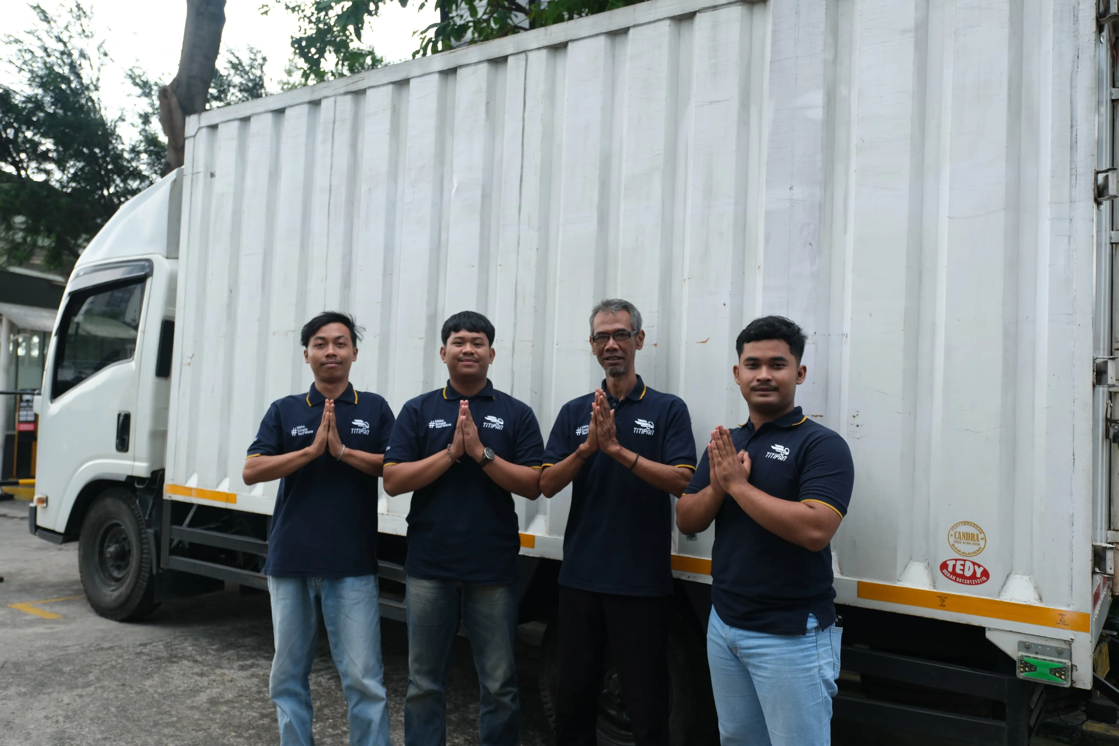 Moving truck on the road